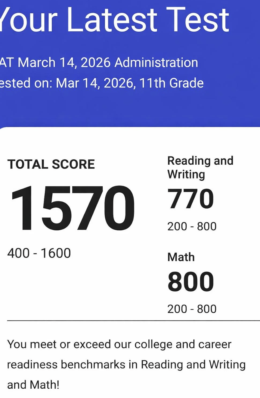 2026 SAT score result - student 11