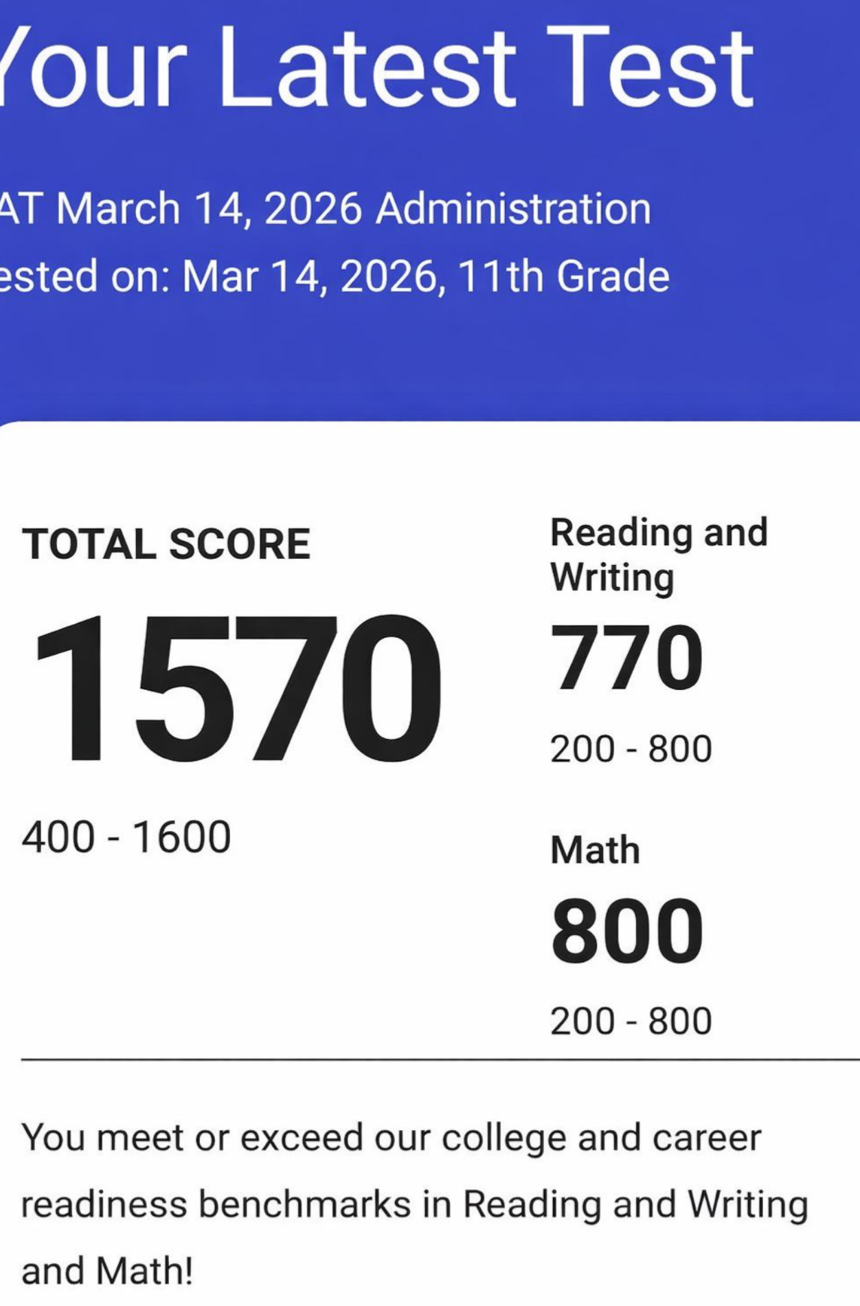 2026 SAT score result - student 7
