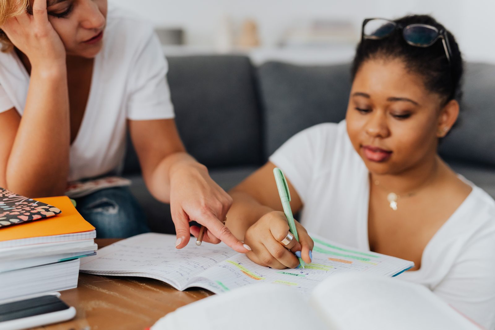 Students preparing together for an important exam